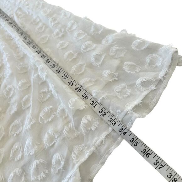 NWT‎ Crescent Eyelash White Babydoll Long Sleeve Semi Sheer Mini Dress, Small - Picture 8 of 13